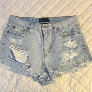 Aeropostale Ripped Light Blue Jean Shorts